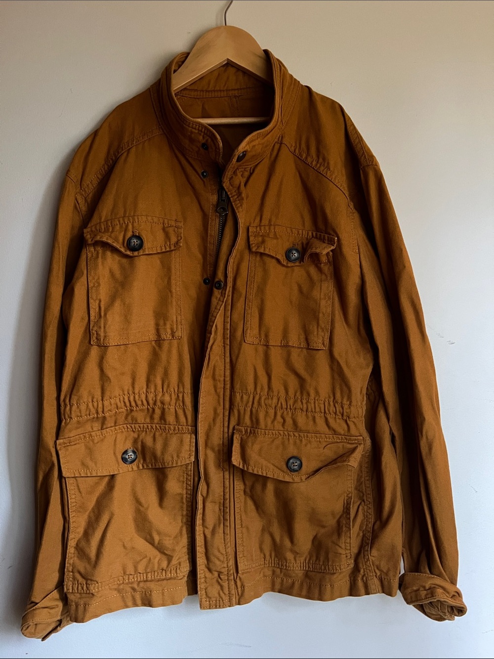 Women’s Field Jacket in Mustard Brown - Lightweight Utility Coat